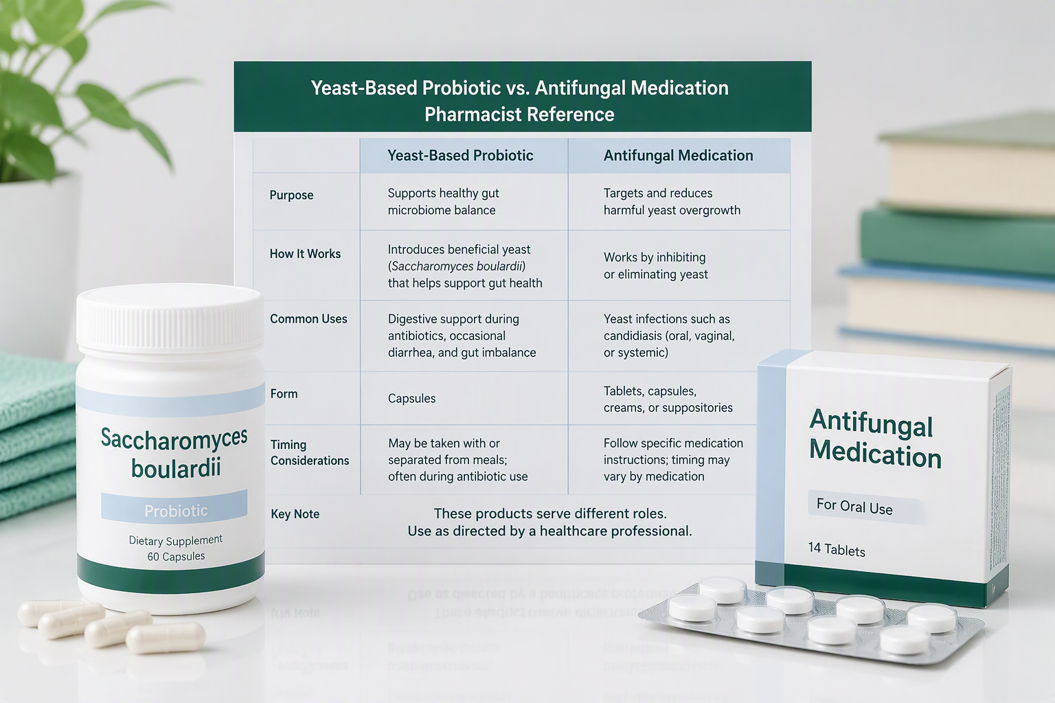 Yeast probiotic and antifungal medication review for interaction safety