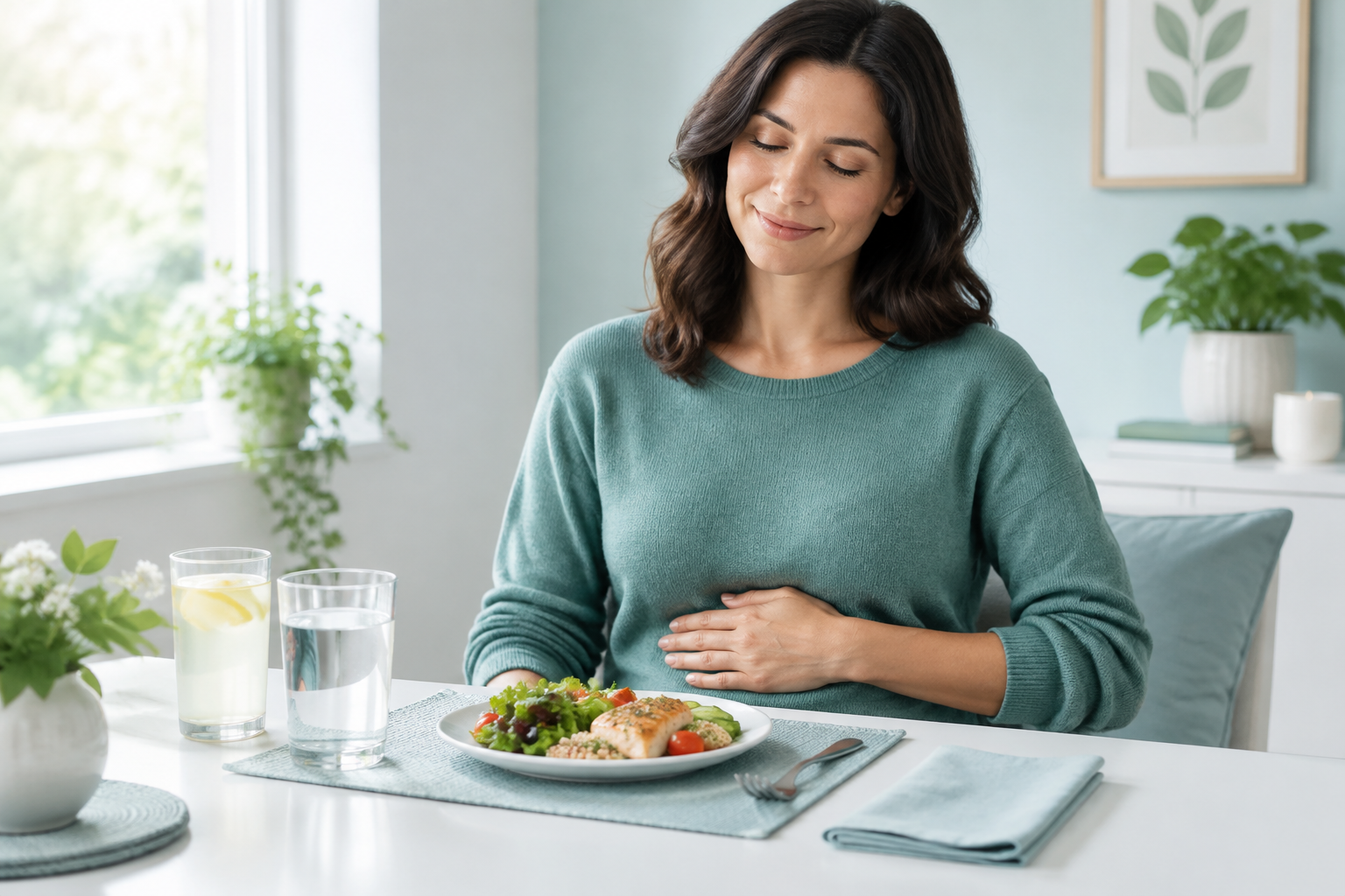 Post-meal stomach tightness from gas, indigestion, bloating, or heartburn