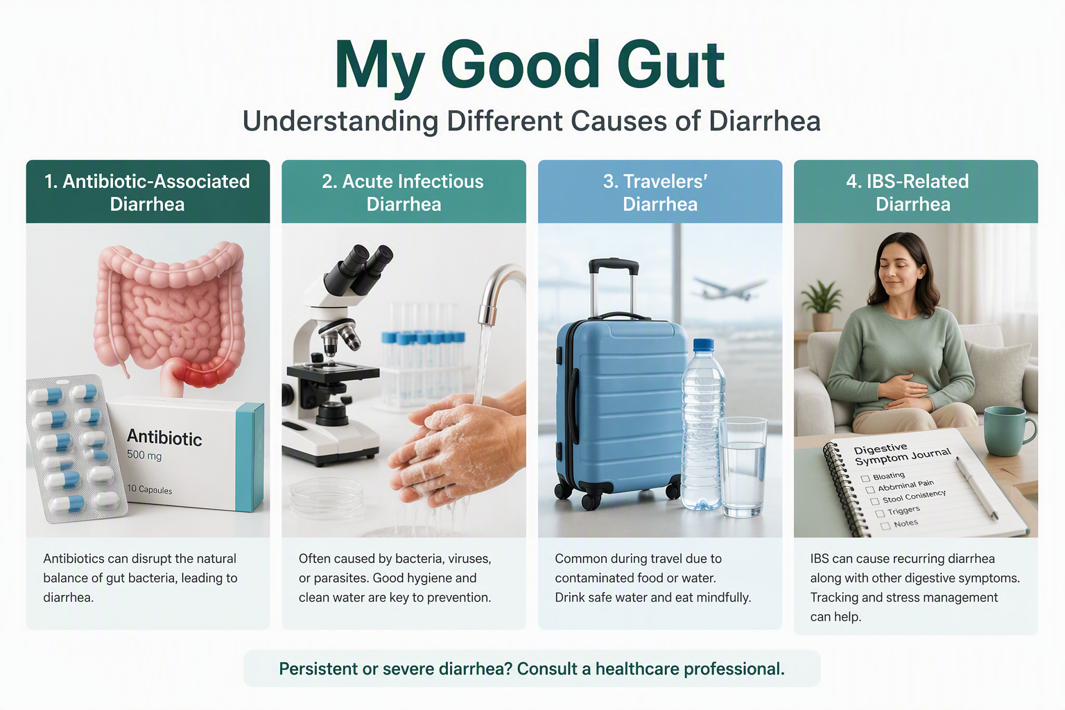 Types of diarrhea and how probiotic evidence differs by cause
