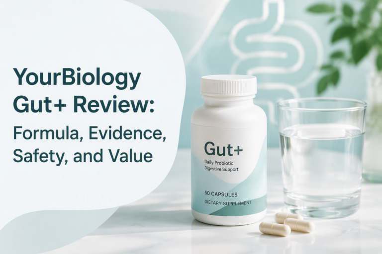 YourBiology Gut+ review covering formula, evidence, safety, and value