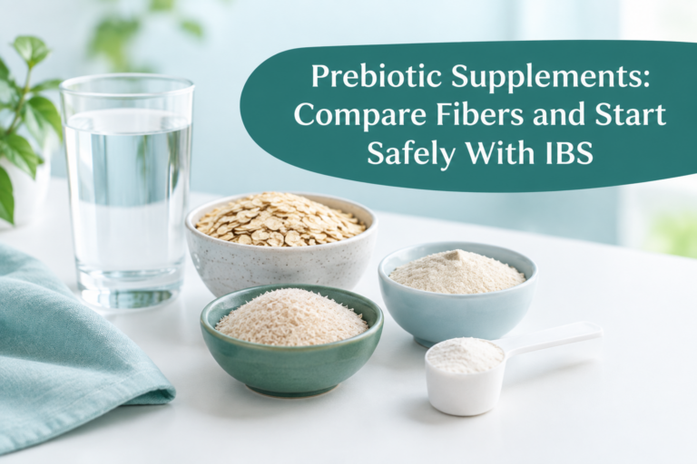 Prebiotic supplements and fiber choices for starting safely with IBS