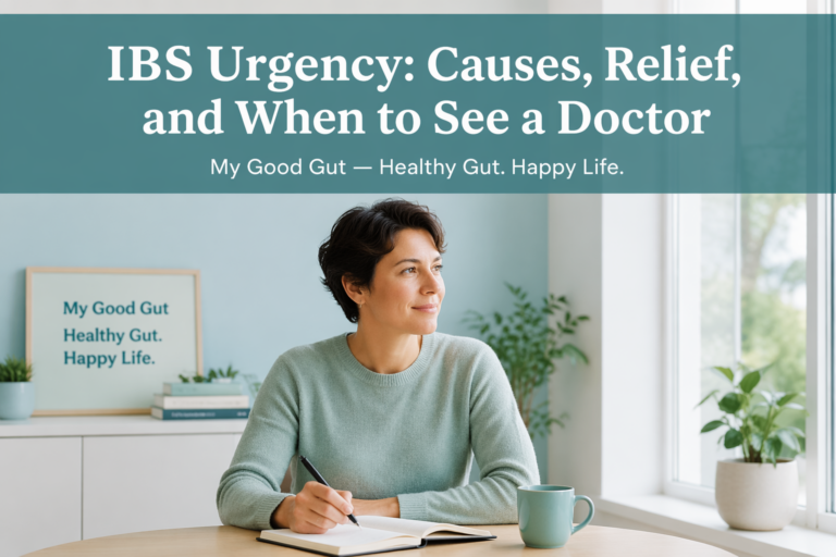 Cover image with title: IBS Urgency: Causes, Relief, and When to See a Doctor