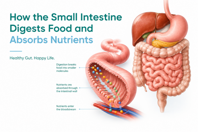 Small intestine anatomy digesting food and absorbing nutrients