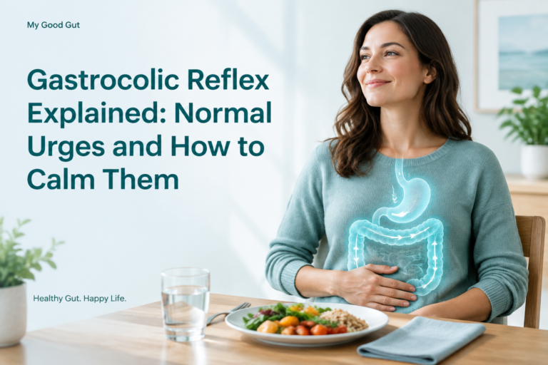Gastrocolic reflex explained with a meal and digestive system illustration
