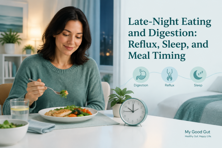 Late-night eating and digestion with reflux, sleep, and meal timing guidance