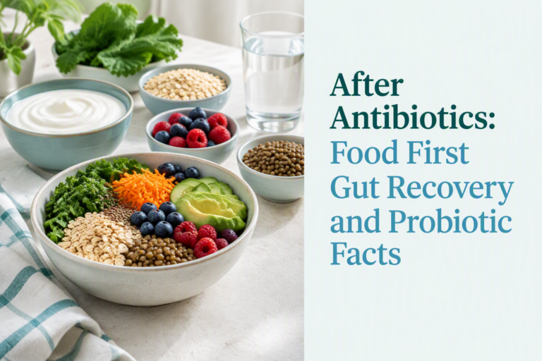 Food-first gut recovery after antibiotics with fiber-rich foods and probiotics