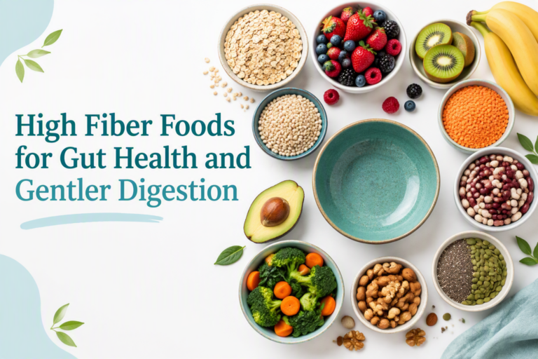 High fiber foods for gut health and gentler digestion