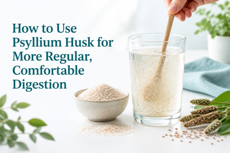 Psyllium husk mixed with water for regular, comfortable digestion