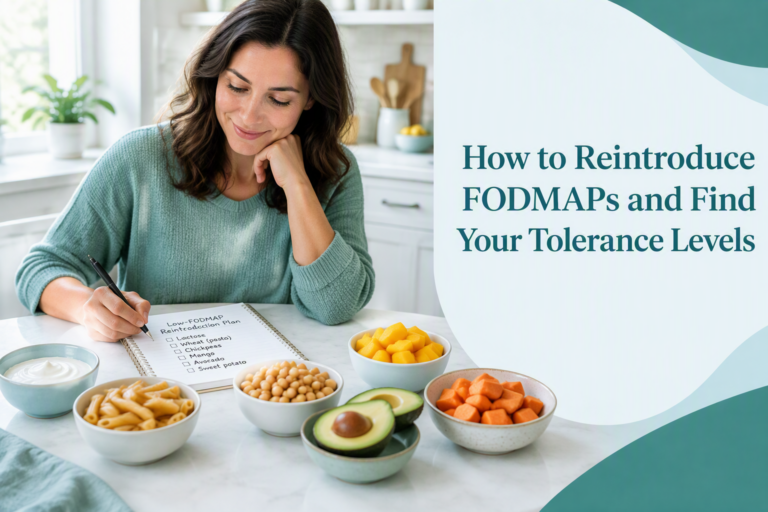 FODMAP reintroduction plan with challenge foods and symptom diary