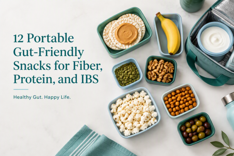 Portable gut-friendly snacks with fiber, protein, and IBS-friendly options
