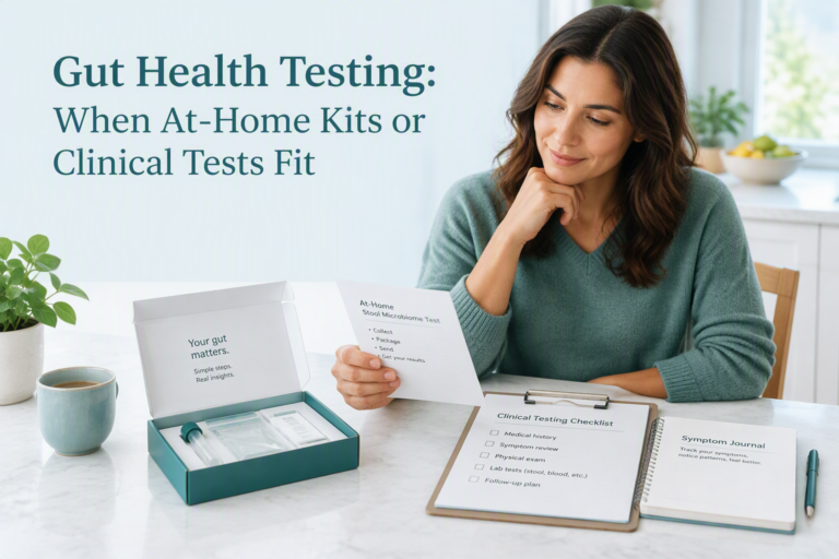 Gut health testing comparison between an at-home microbiome kit and clinical tests