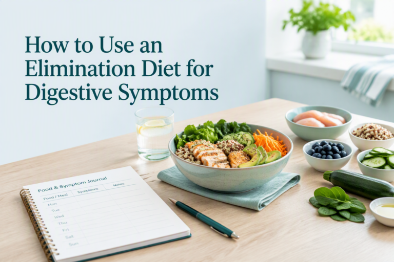 Elimination diet foods and journal for digestive symptoms