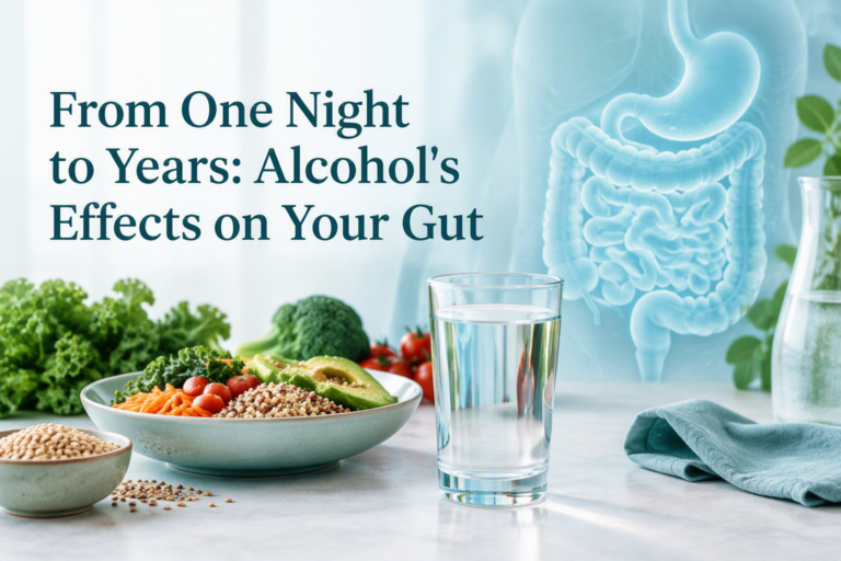 Alcohol's effects on gut health, from one night of symptoms to long-term digestive changes