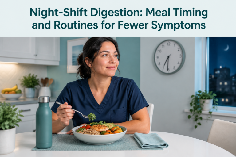Night-shift worker planning meals and routines for better digestion and fewer symptoms