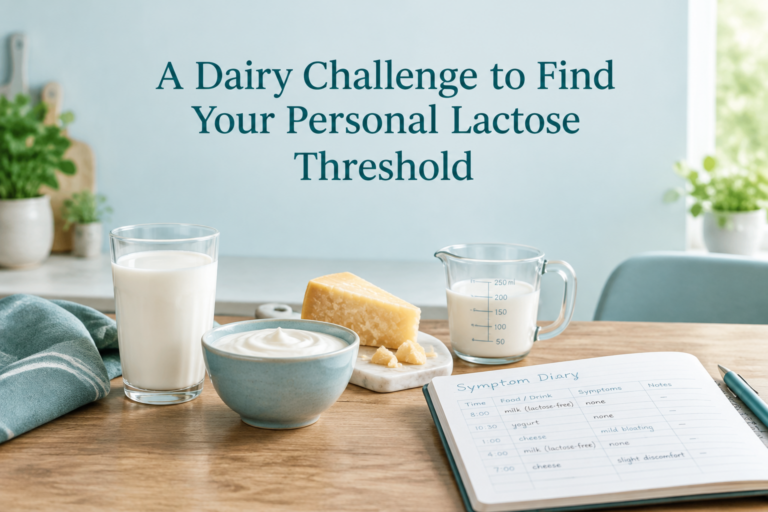 Dairy challenge setup for finding a personal lactose threshold