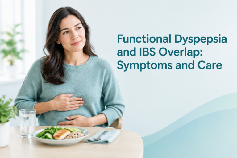 Functional dyspepsia and IBS overlap symptoms and care with a meal and abdominal discomfort