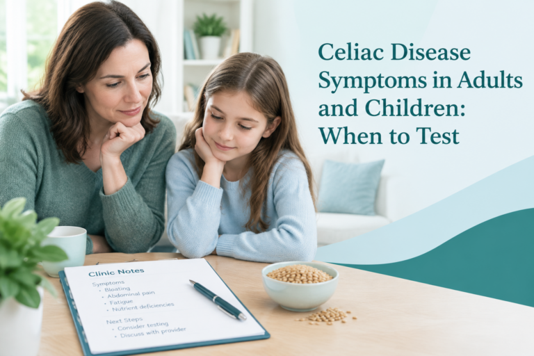 Celiac disease symptoms in adults and children and when to seek testing