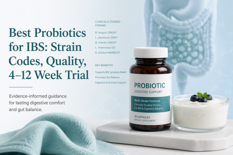 Best probiotics for IBS with strain codes, CFU, quality checks, and trial guidance