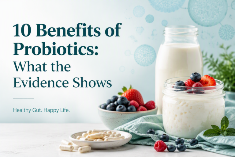 10 Benefits of Probiotics: What the Evidence Shows with probiotic foods and supplements