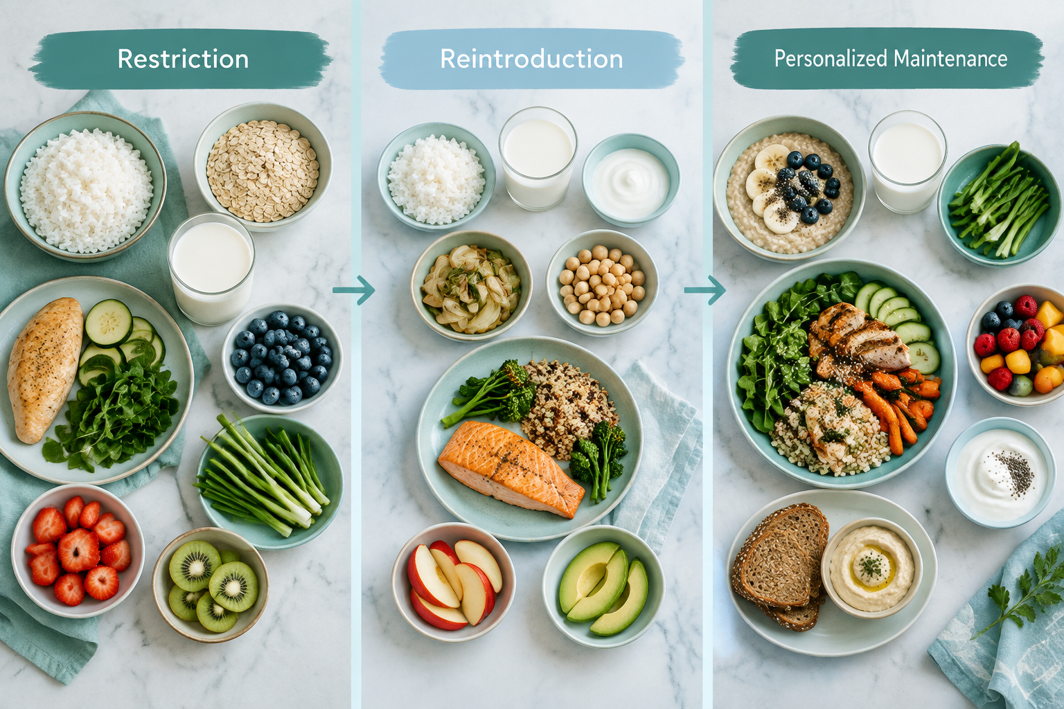 Three-phase low-FODMAP diet plan for IBS symptom management