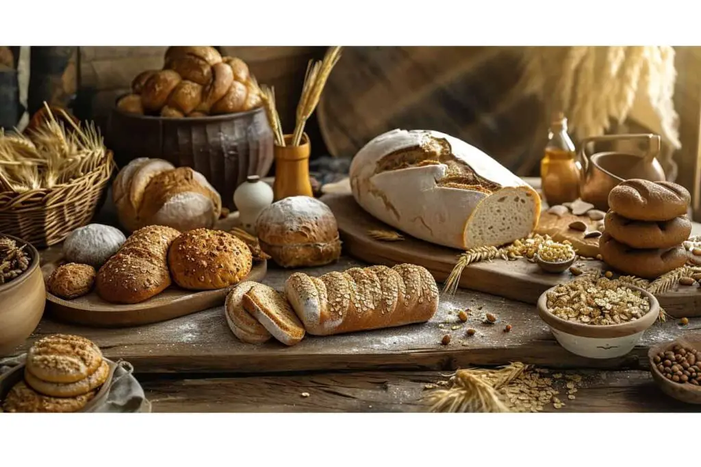 Gluten-free bread on a wooden table.