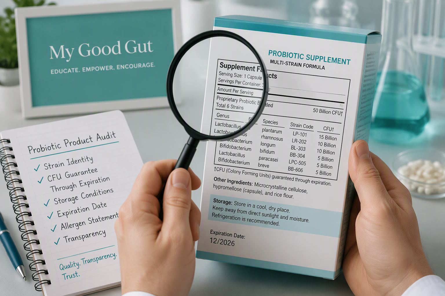 How to audit a probiotic label for strain code, CFU guarantee, storage, and expiration