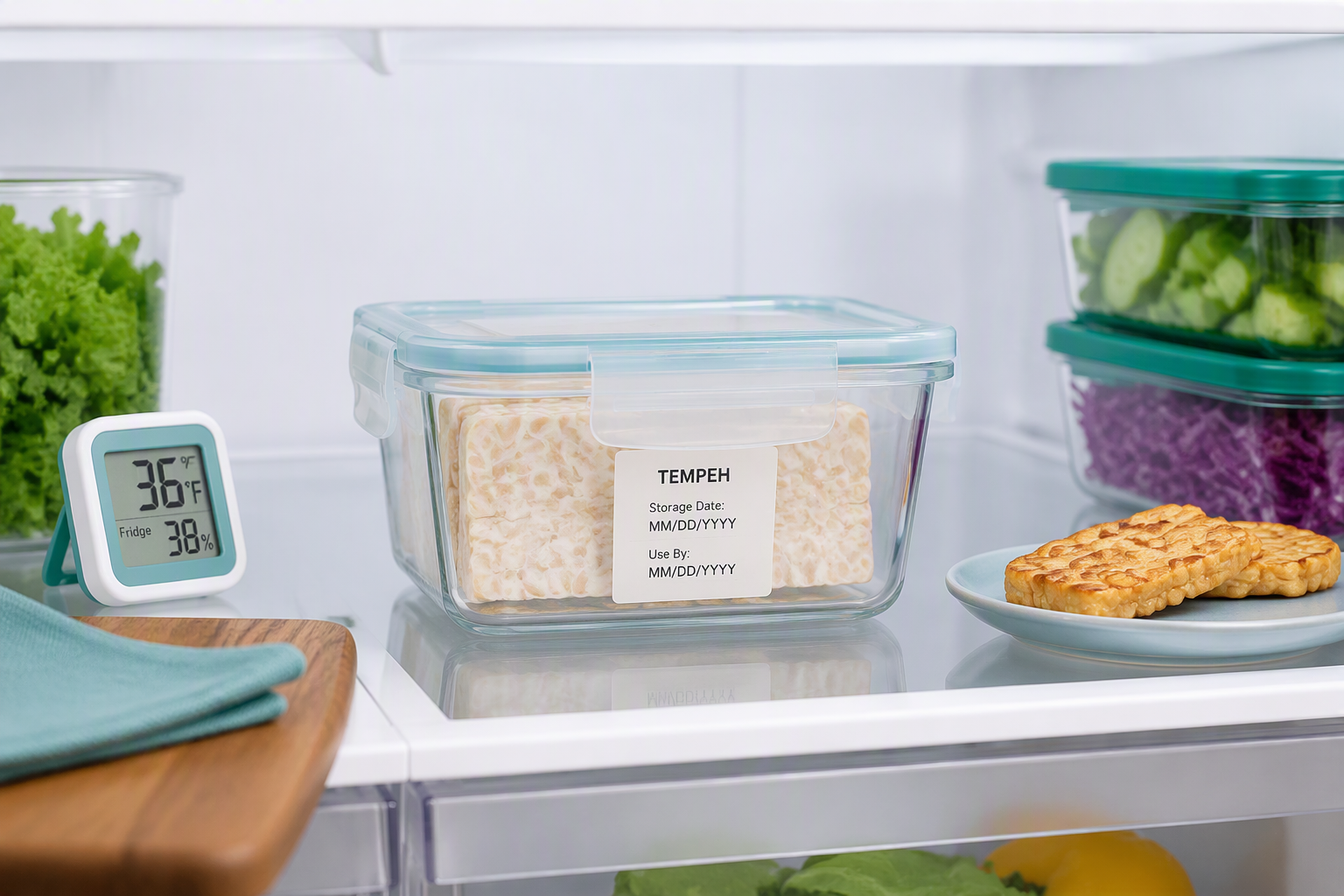Safe tempeh storage, refrigeration, and portion preparation for IBS