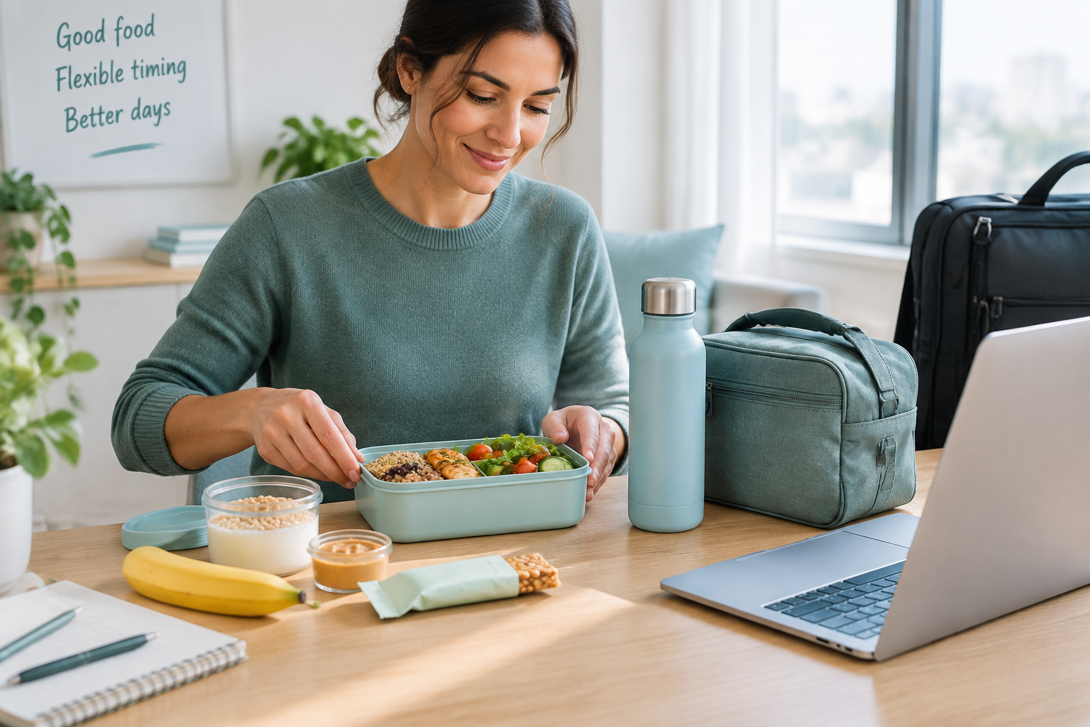 Portable gut-friendly snacks for regular meal timing on busy days