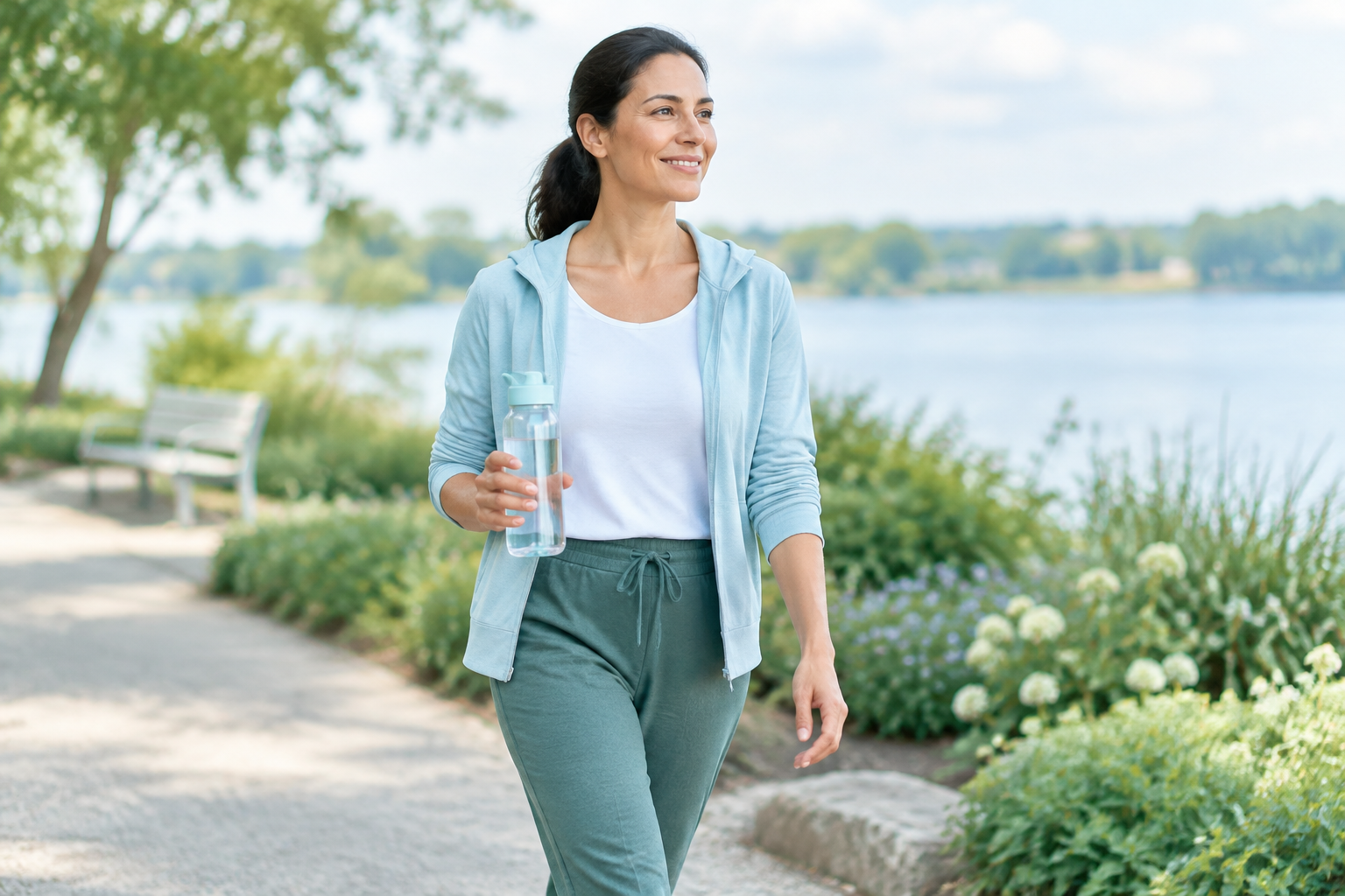 Gentle walking and hydration tips to relieve stomach tightness and gas