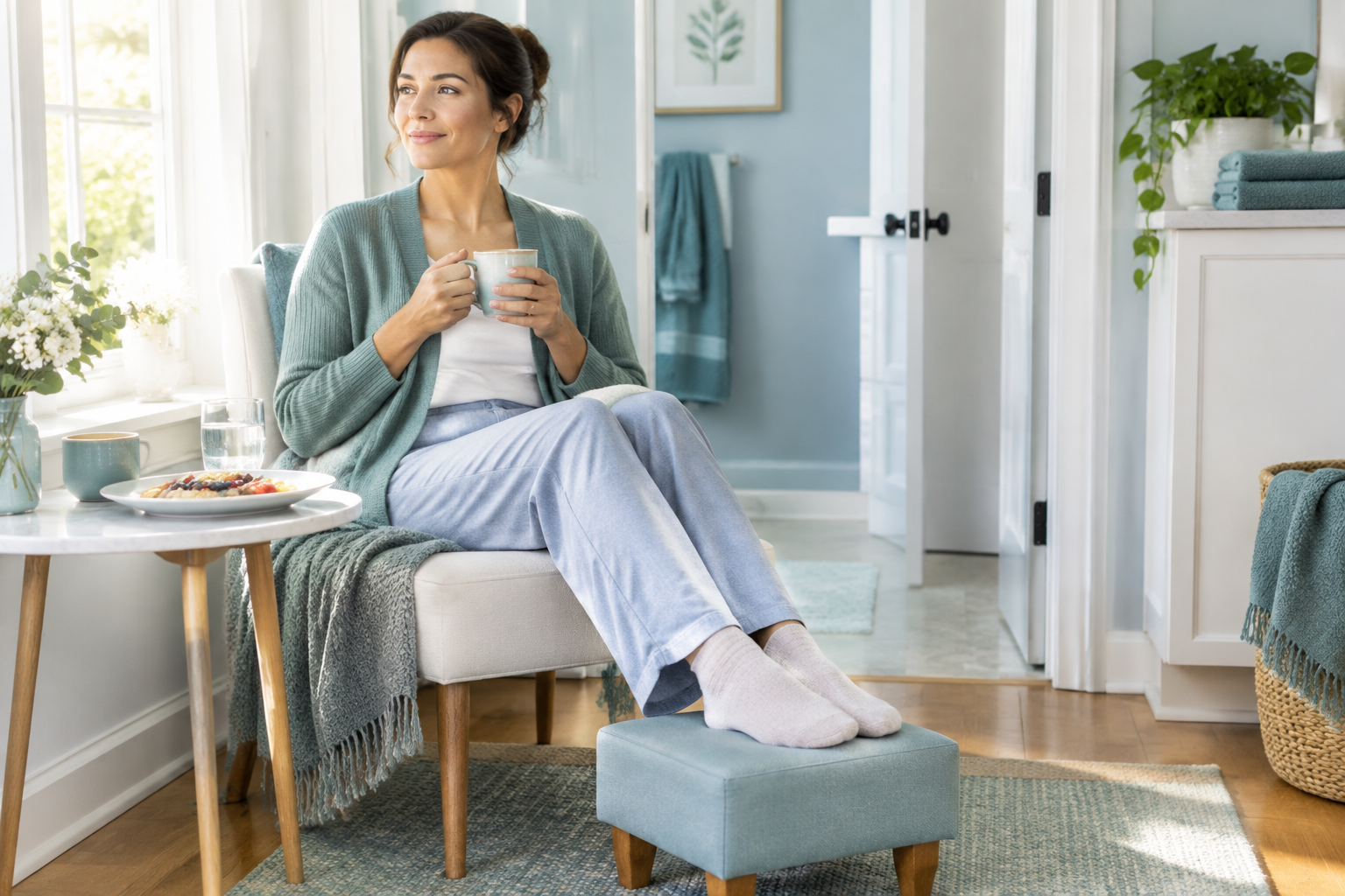 Gentle post-breakfast routine using the gastrocolic reflex for constipation