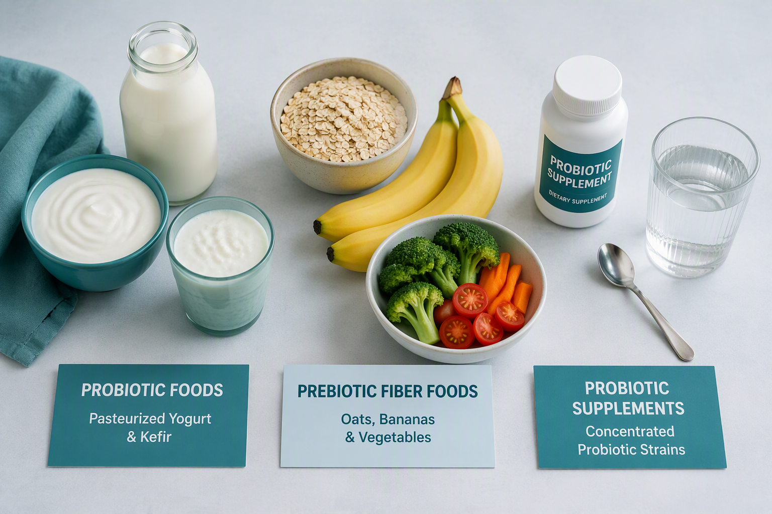 Comparison of probiotic foods, prebiotic fiber, and supplements during pregnancy
