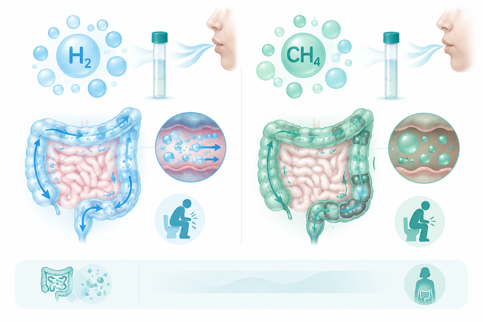 Hydrogen and methane breath-test patterns in SIBO