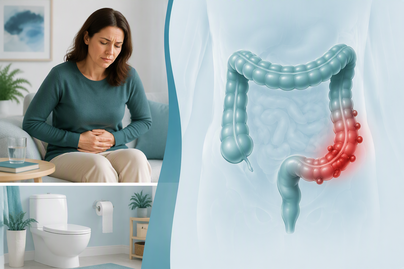 IBS and diverticulitis comparison showing pain patterns and lower-left abdominal pain