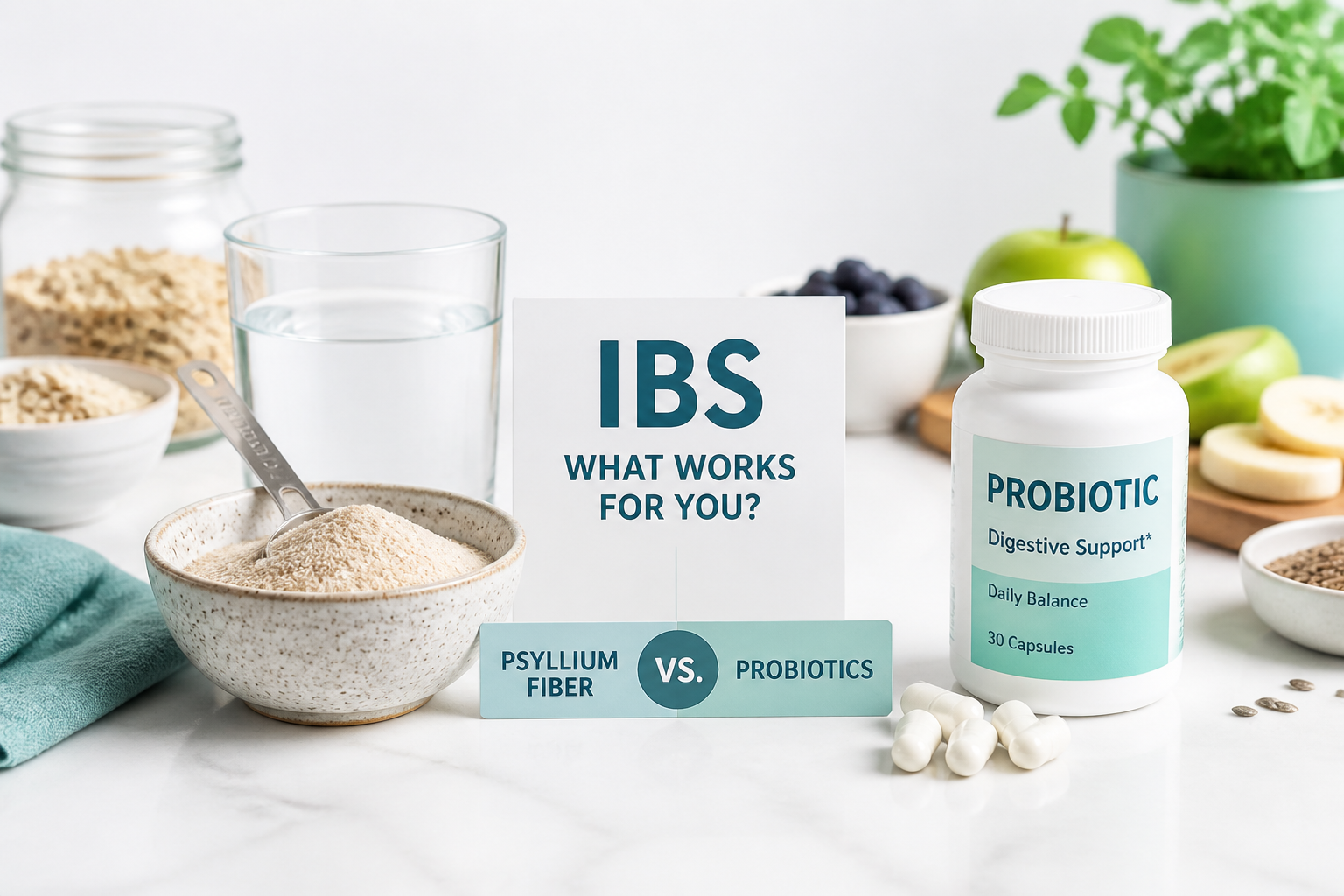 Psyllium fiber and strain-specific probiotics compared for IBS symptoms