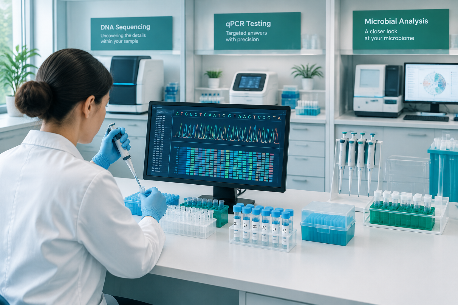Laboratory sequencing methods used in microbiome testing