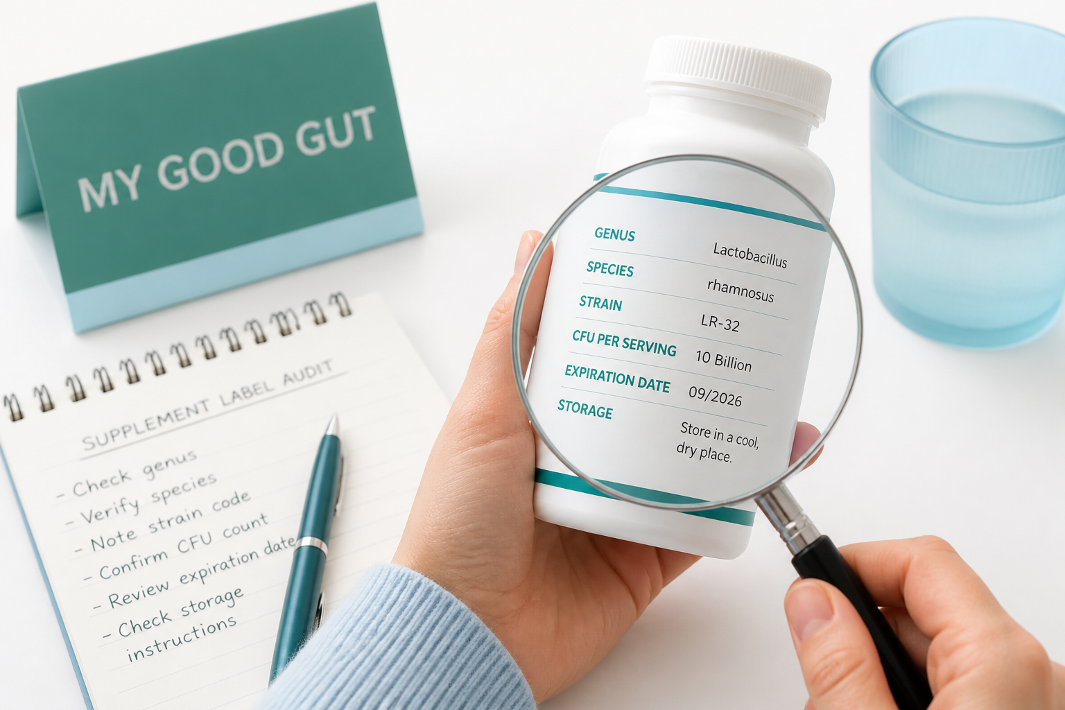 How to audit a probiotic label for strain code, CFU, dose, and expiration