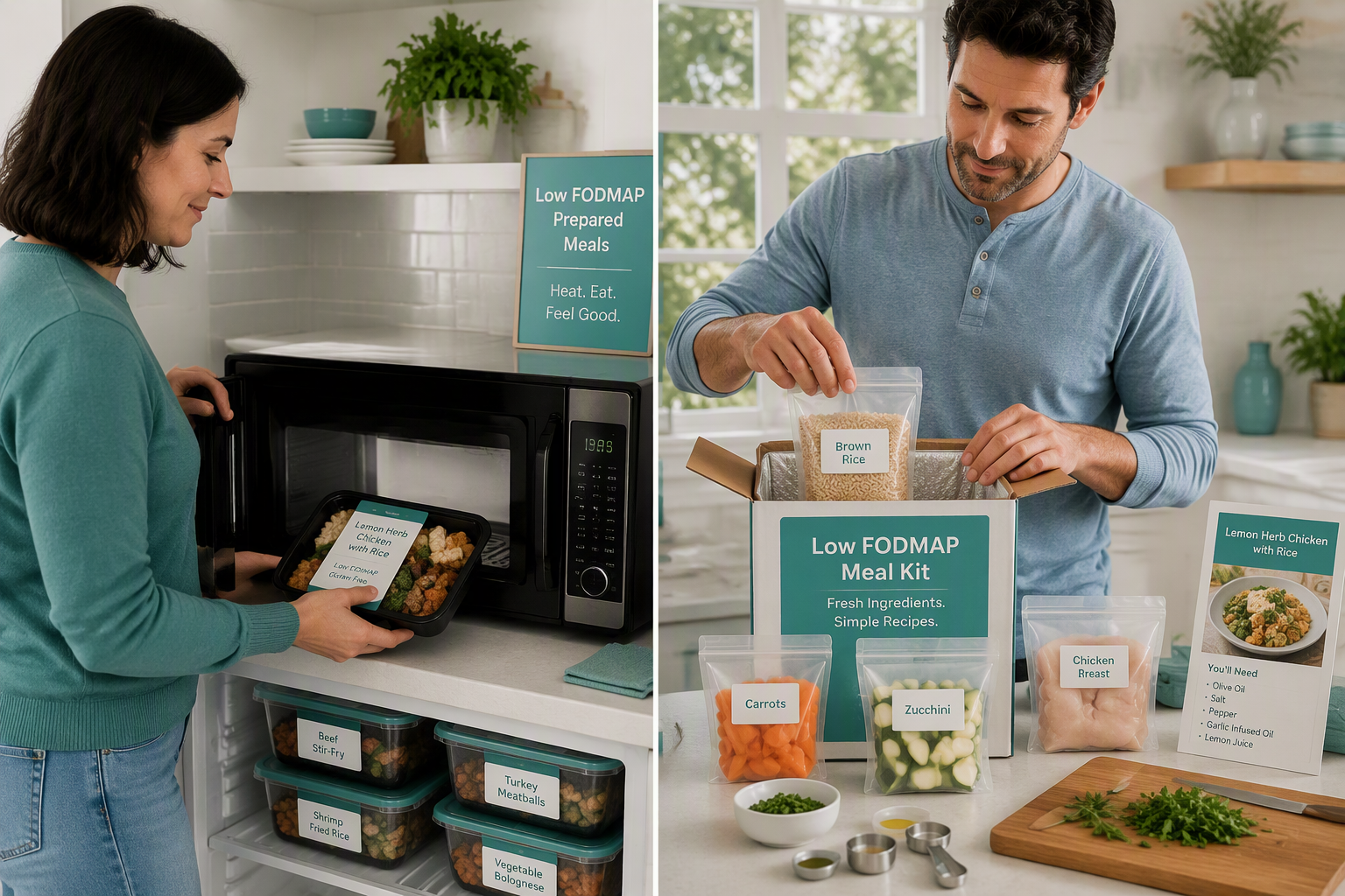 Prepared meals versus meal kits for low FODMAP meal delivery and IBS meal planning