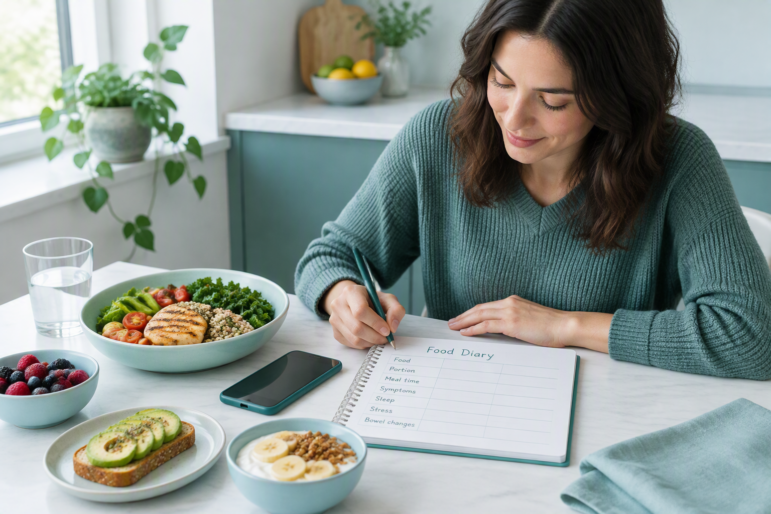 Food diary for tracking functional dyspepsia triggers without over-restriction