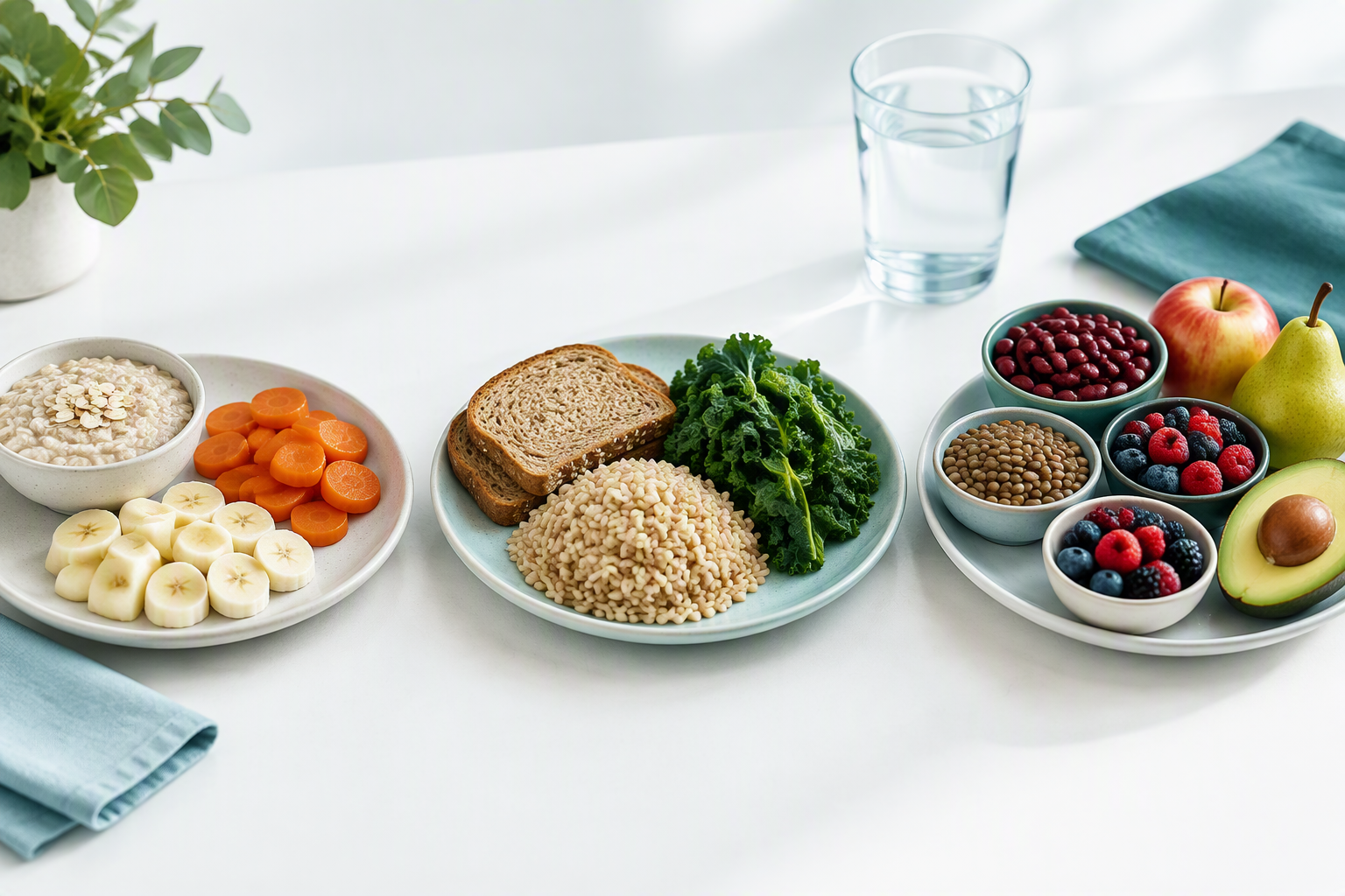 Gradually restoring dietary fiber with oatmeal, whole grains, beans, fruit, and vegetables