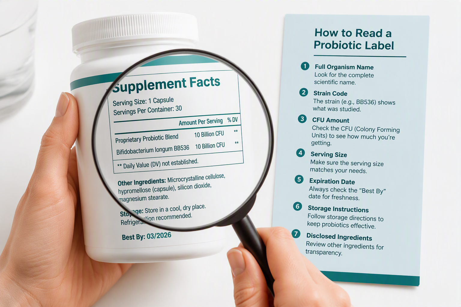 How to read Bifidobacterium probiotic strain and CFU labels