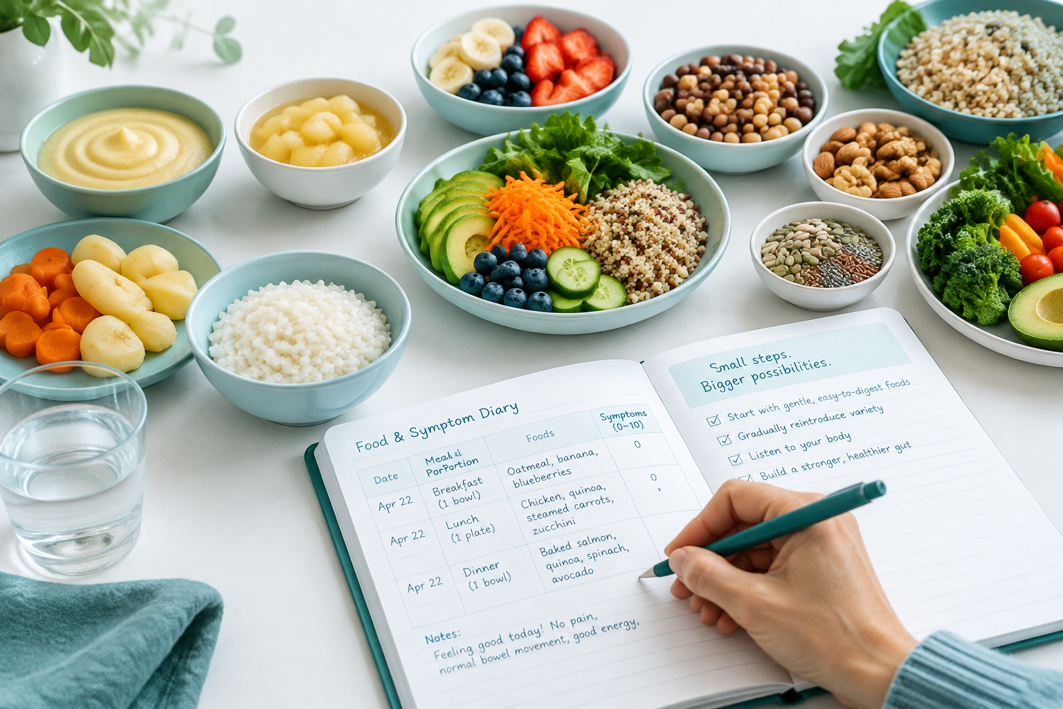 Reintroducing foods during IBD remission with a food and symptom diary