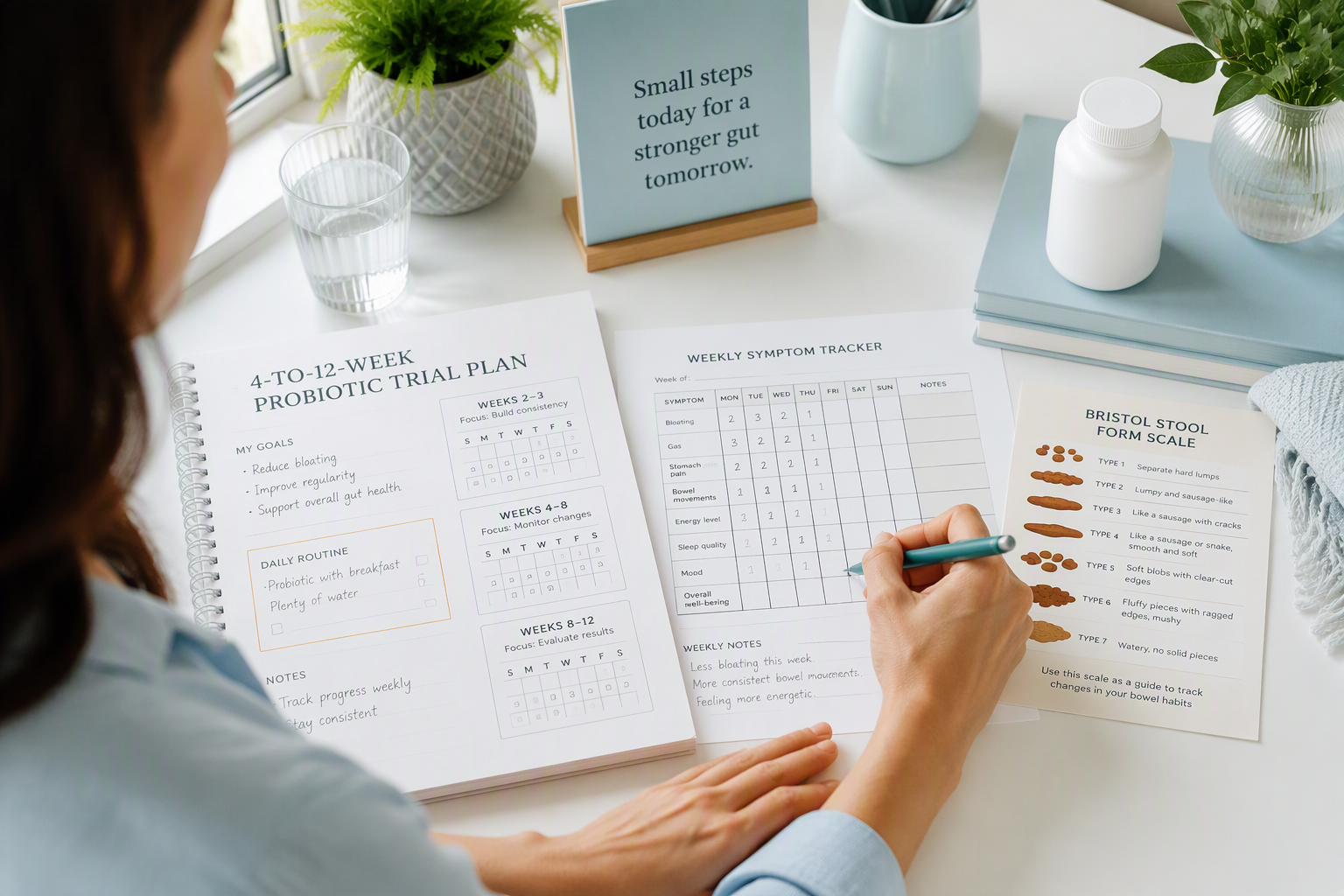 4 to 12 week at-home probiotic trial with IBS symptom tracking