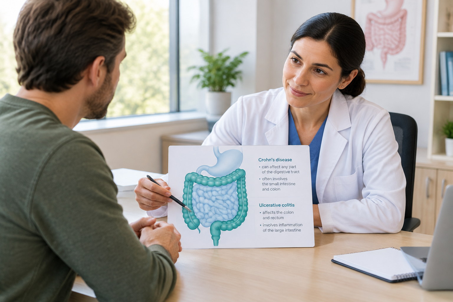 Gastroenterology consultation about smoking, Crohn’s disease, and colitis