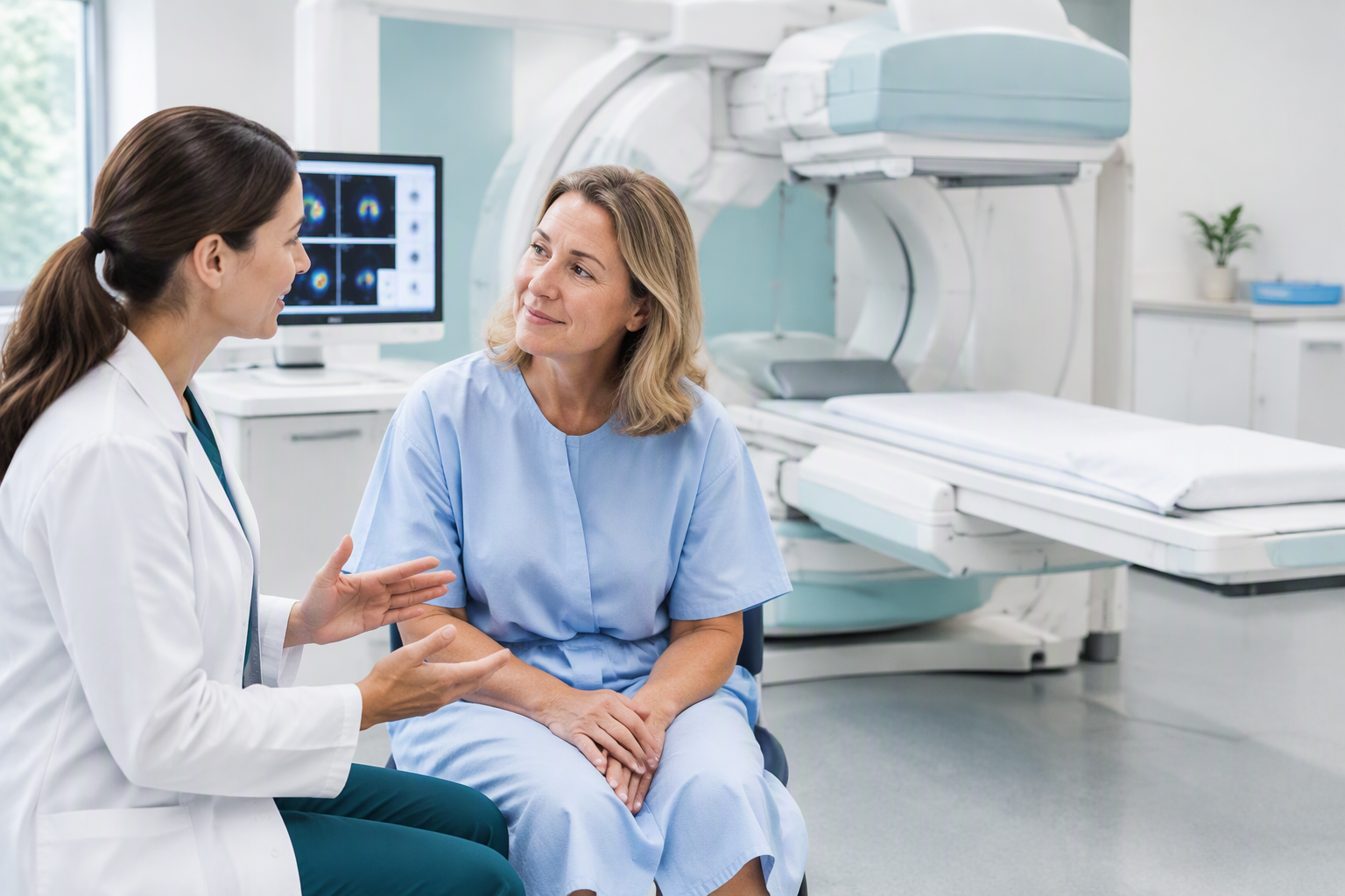 Gastric emptying scan used to diagnose delayed stomach emptying in gastroparesis