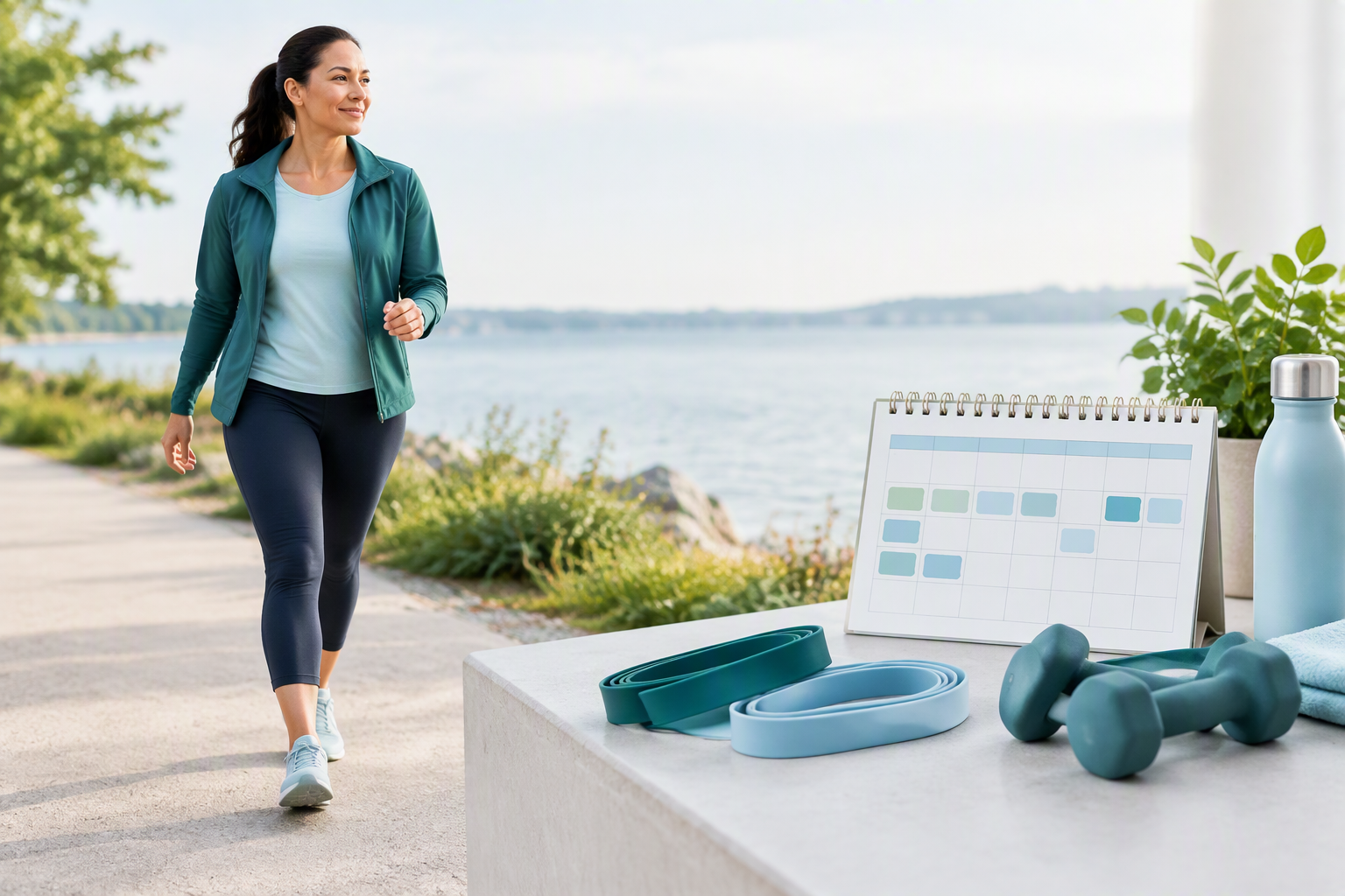 Moderate weekly exercise routine supporting gut health and bowel regularity