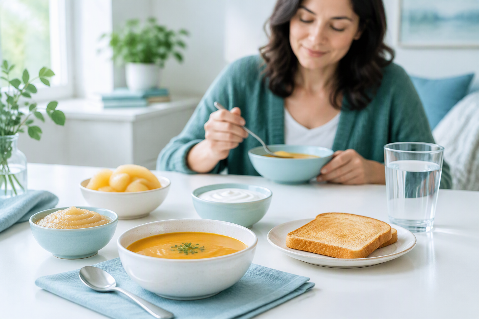 Soft foods and fluids for an inflammatory bowel disease flare