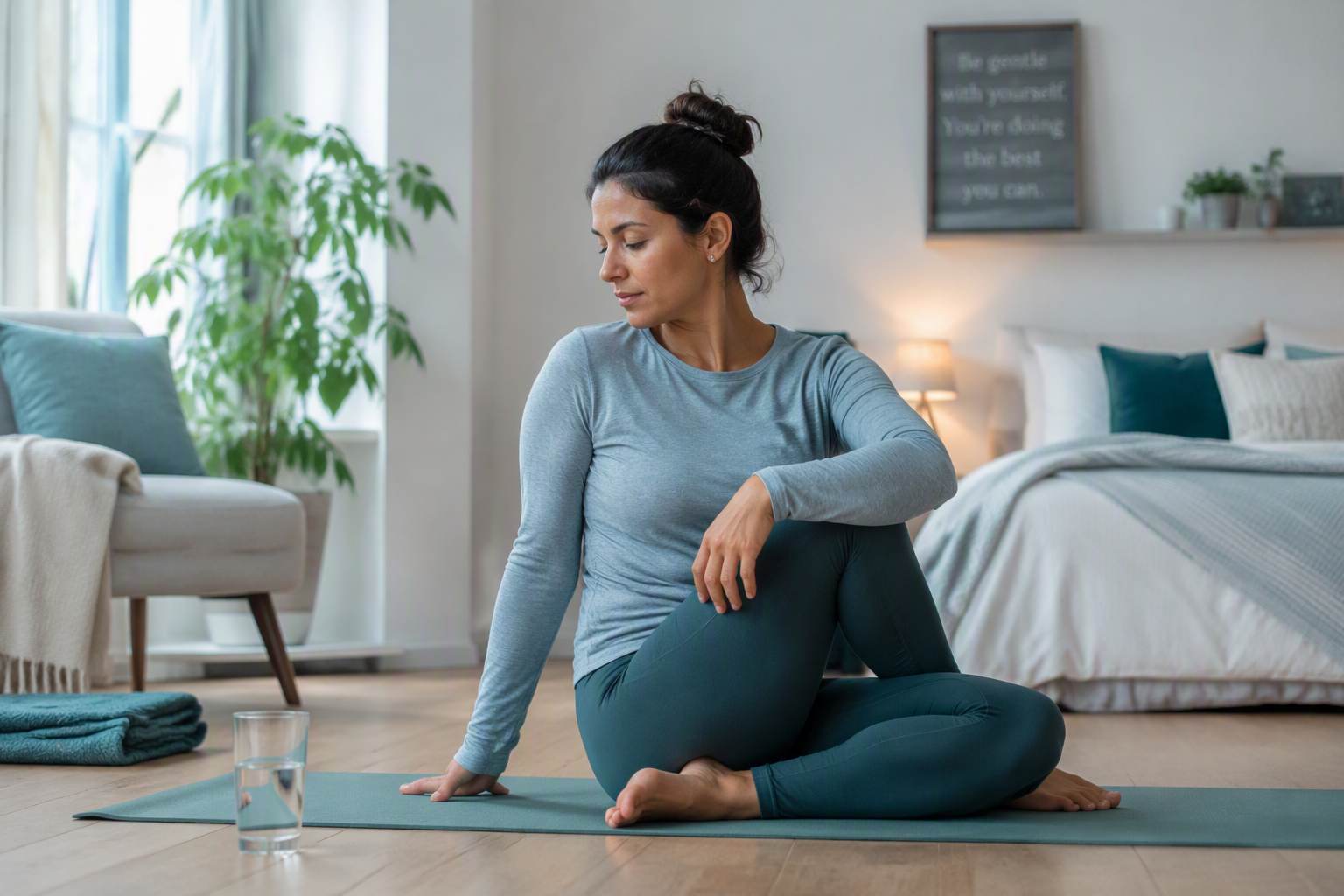 Gentle mobility exercise and rest during an IBS flare