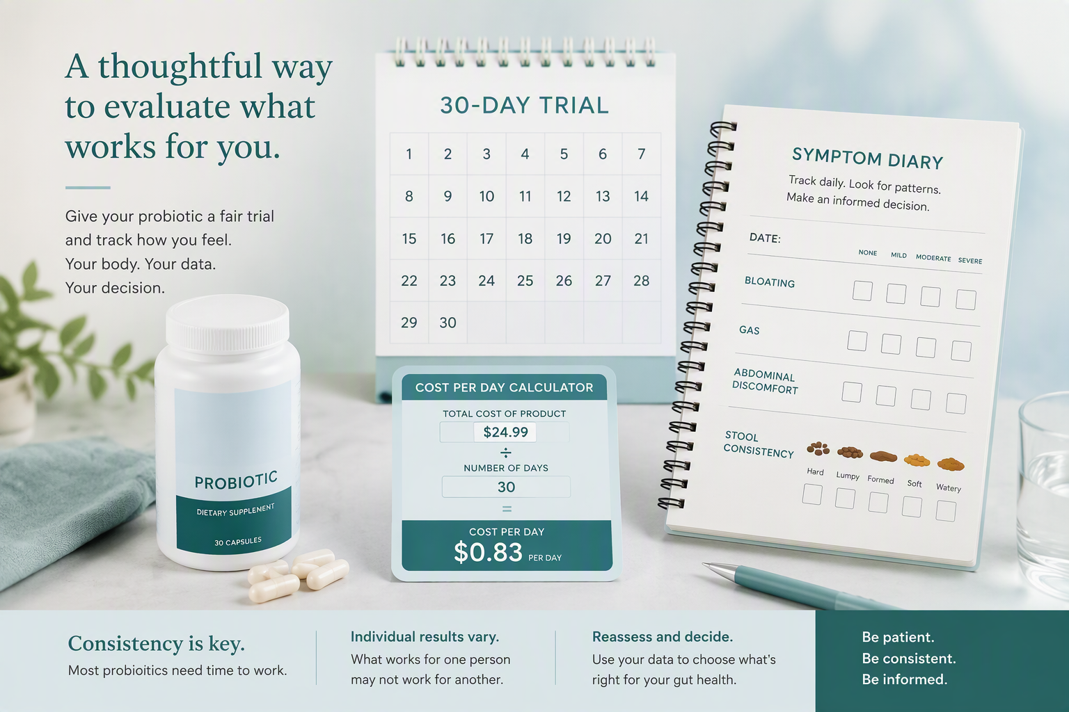 Align probiotic 30-day trial for IBS symptoms, safety, and value