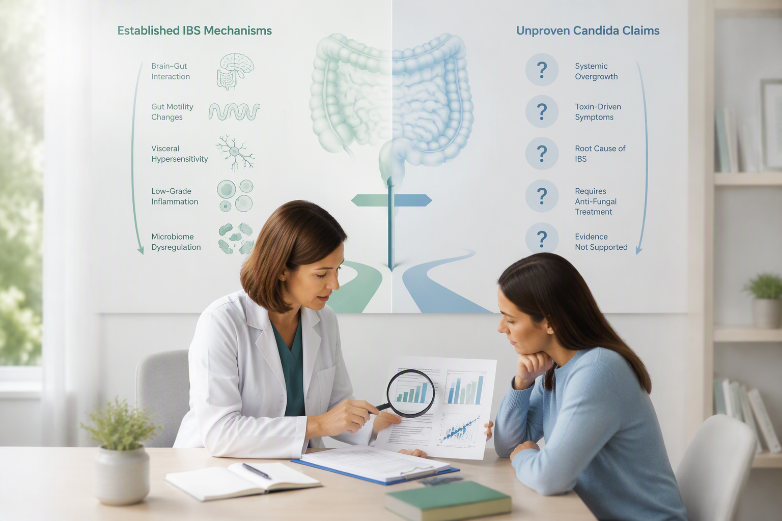 Evidence review of whether Candida causes IBS symptoms