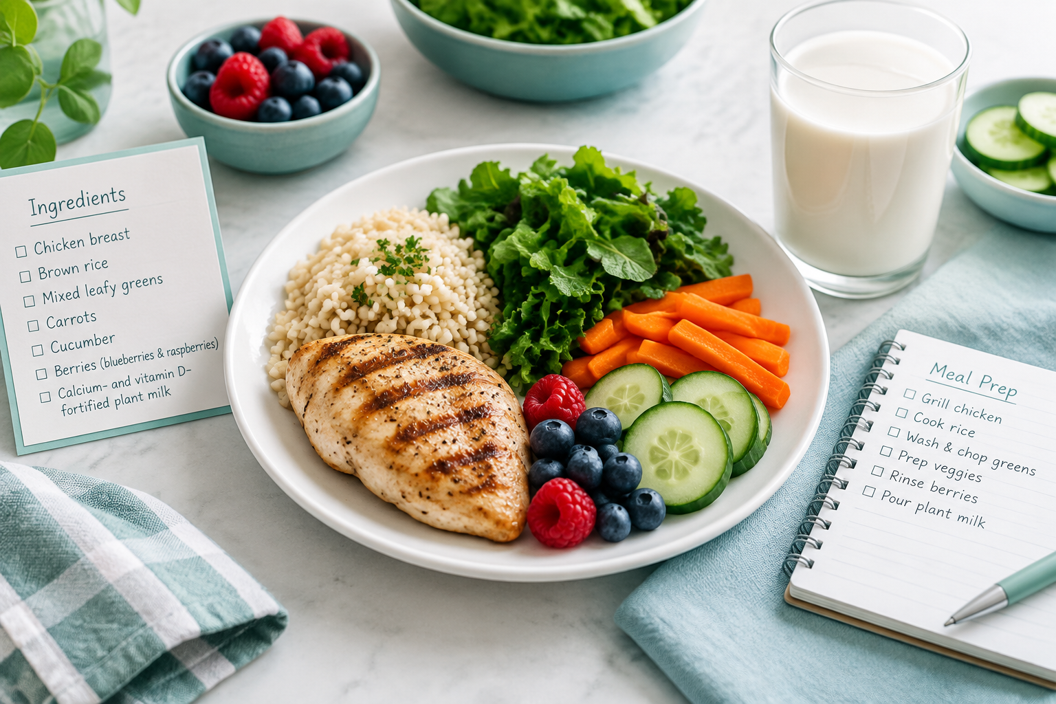Lactose-free baseline meal prepared for a dairy challenge